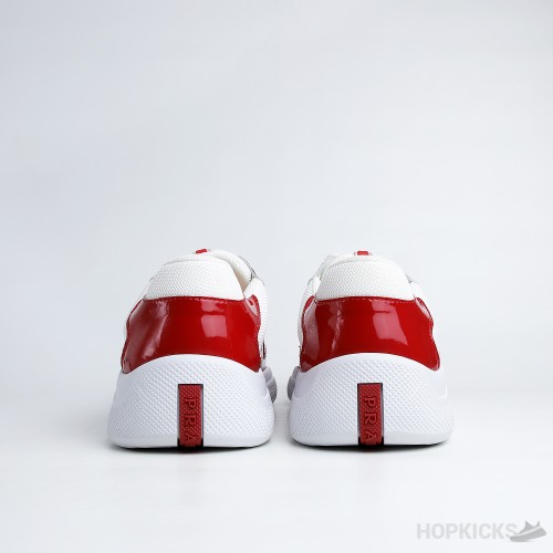 Prada America's Cup Ruby Red White Sneakers (Dot Perfect)