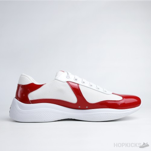 Prada America's Cup Ruby Red White Sneakers (Dot Perfect)