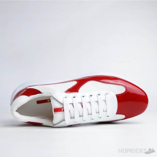 Prada America's Cup Ruby Red White Sneakers (Dot Perfect)