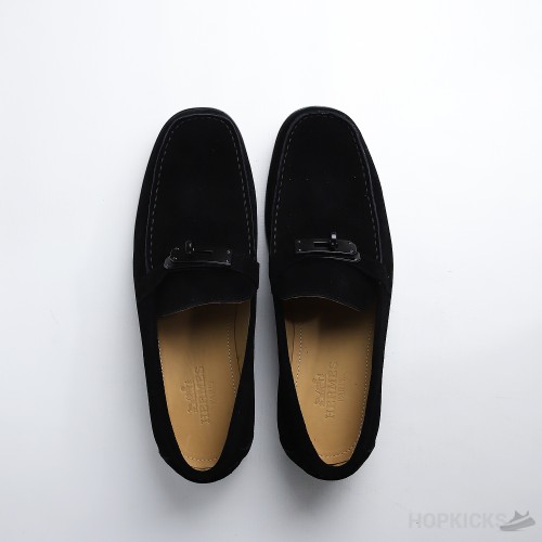 Hermes Destin Suede Noir Loafer