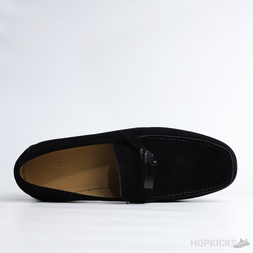 Hermes Destin Suede Noir Loafer