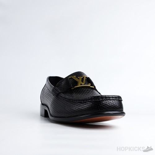 LV Black Hockenheim Python Leather Shoes