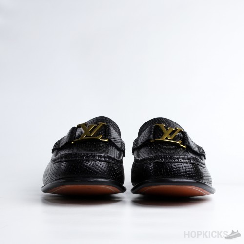 LV Black Hockenheim Python Leather Shoes