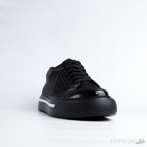 Prada Macro Re-Nylon And Brushed Leather Black Sneaker