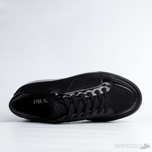 Prada Macro Re-Nylon And Brushed Leather Black Sneaker