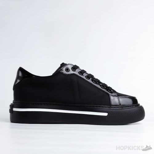 Prada Macro Re-Nylon And Brushed Leather Black Sneaker