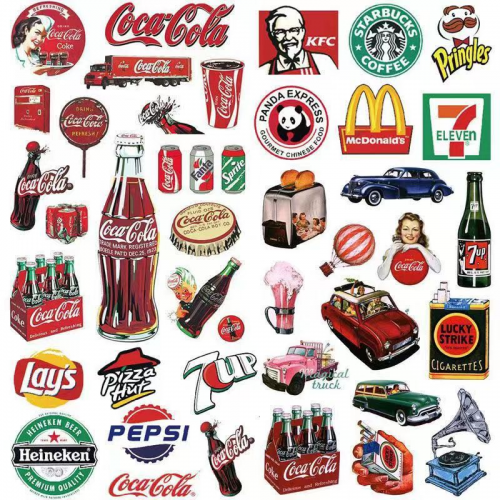 Fast Food Brand Stickers 35 Plus Pcs