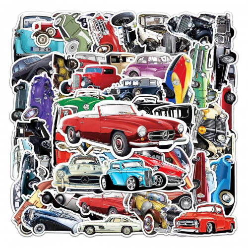 Antique Cars Stickers 45 Plus Pcs