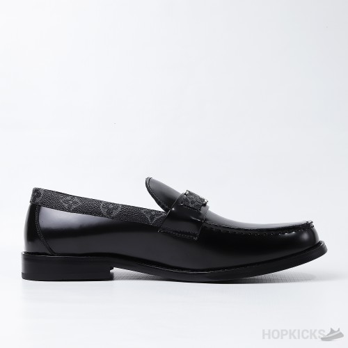 LV Major Side Monogram Black Loafers (Dot Perfect)
