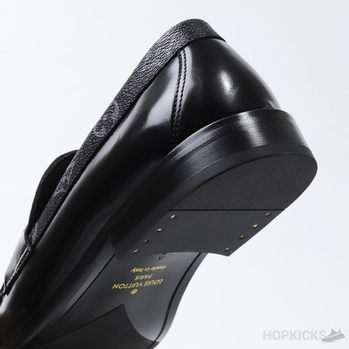 LV Major Side Monogram Black Loafers (Dot Perfect)