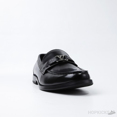 LV Major Side Monogram Black Loafers (Dot Perfect)