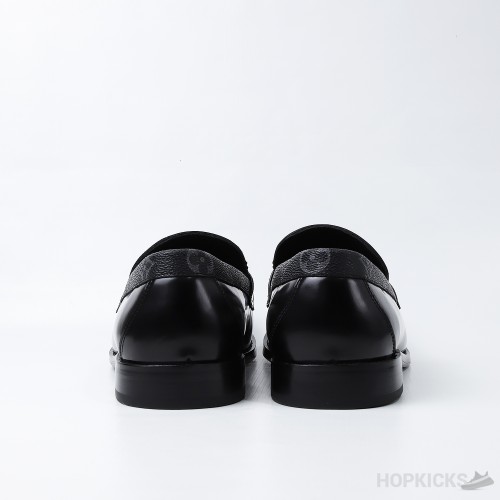 LV Major Side Monogram Black Loafers (Dot Perfect)