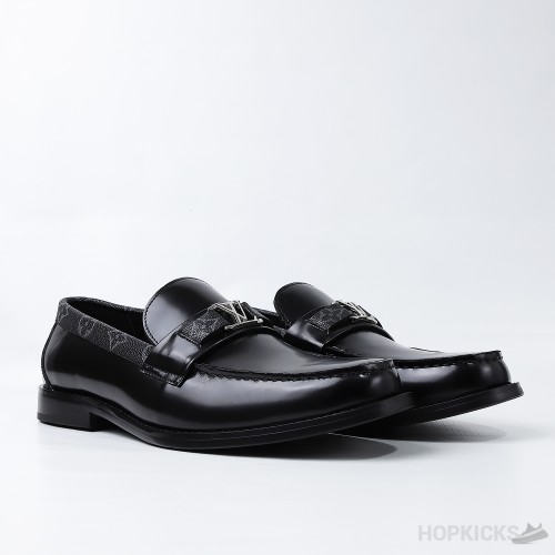 LV Major Side Monogram Black Loafers (Dot Perfect)