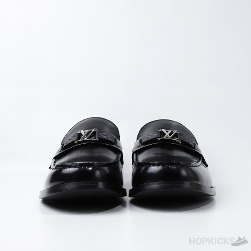 LV Major Side Monogram Black Loafers (Dot Perfect)