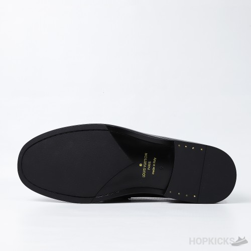 LV Major Side Monogram Black Loafers (Dot Perfect)