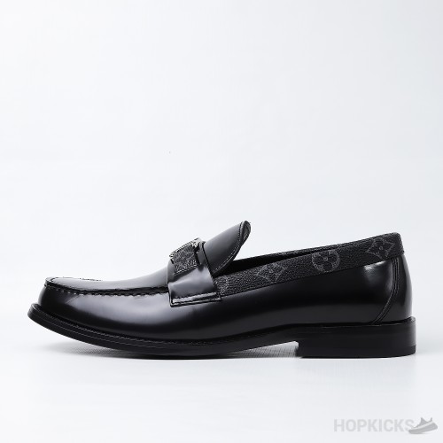 LV Major Side Monogram Black Loafers (Dot Perfect)