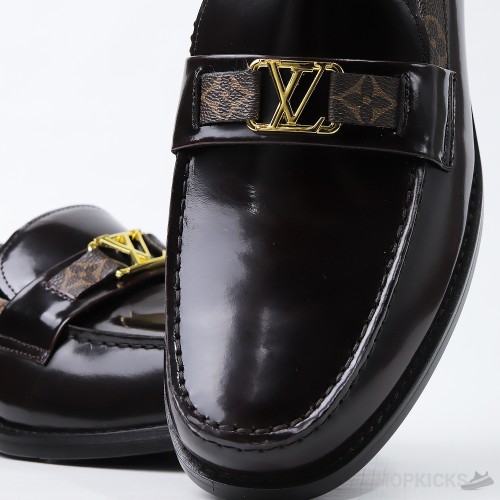 LV Major Side Monogram Brown Loafers (Dot Perfect)
