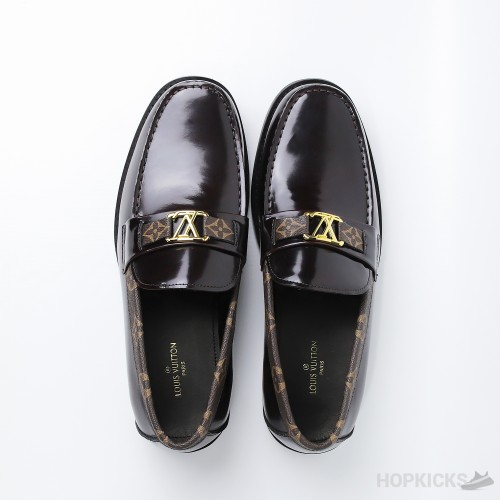 LV Major Side Monogram Brown Loafers (Dot Perfect)