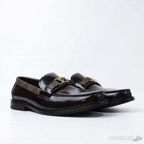 LV Major Side Monogram Brown Loafers (Dot Perfect)