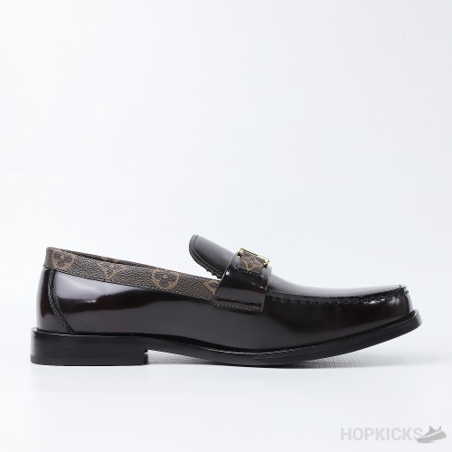 LV Major Side Monogram Brown Loafers (Dot Perfect)