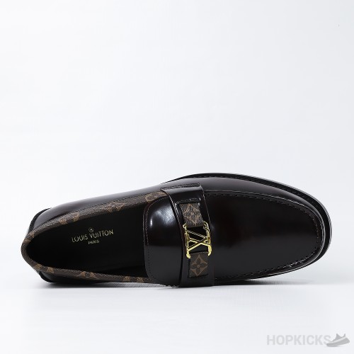 LV Major Side Monogram Brown Loafers (Dot Perfect)