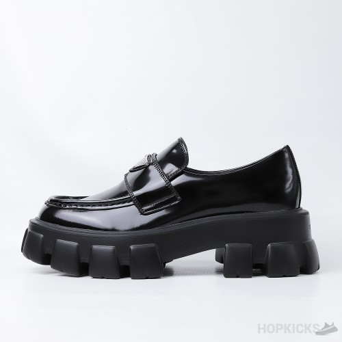 Prada Monolith Black Loafers (Dot Perfect)