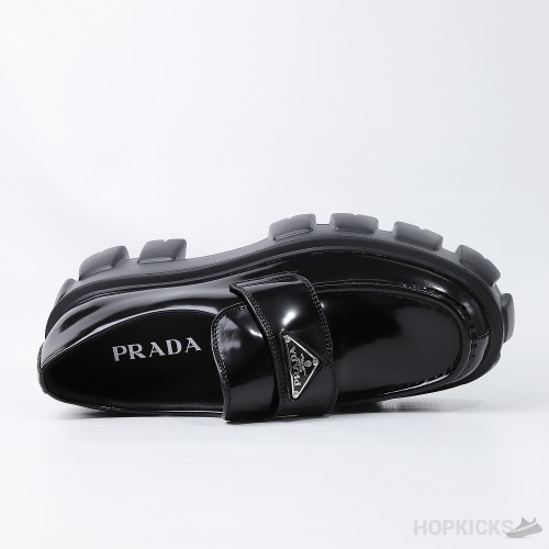 Prada Monolith Black Loafers (Dot Perfect)