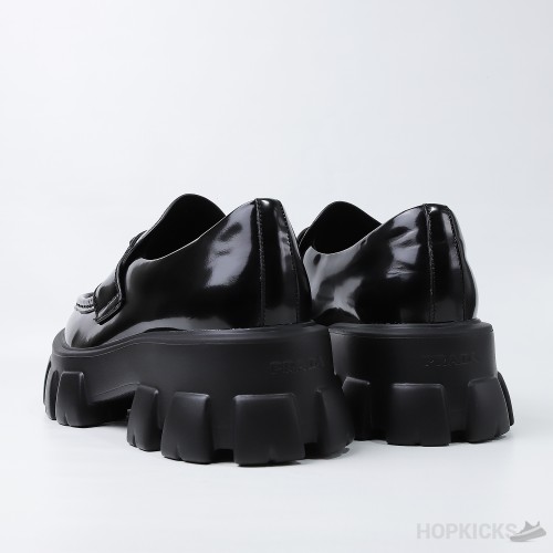 Prada Monolith Black Loafers (Dot Perfect)