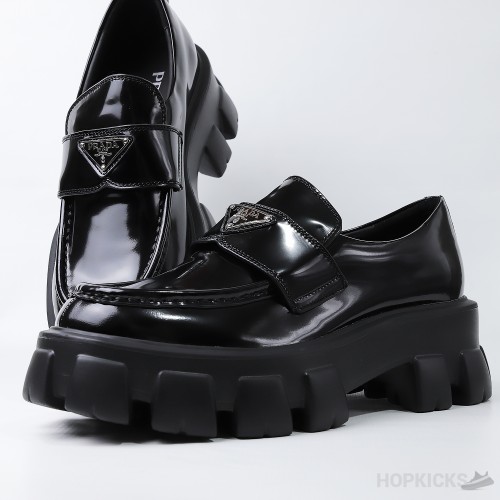 Prada Monolith Black Loafers (Dot Perfect)