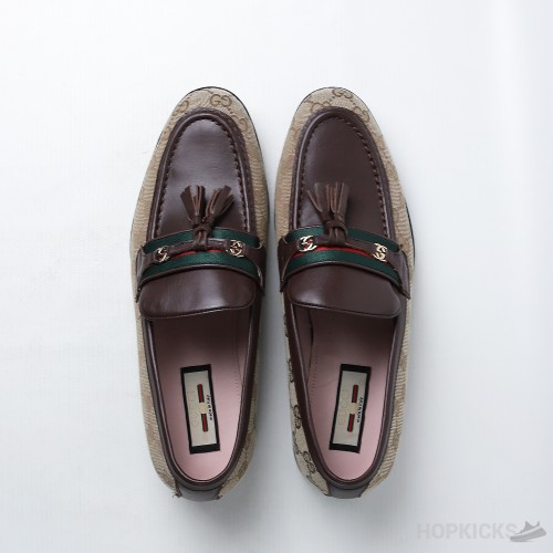 Gucci GG Web-stripe Tassel Loafers (Dot Perfect)
