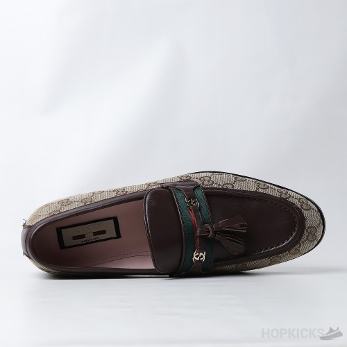 Gucci GG Web-stripe Tassel Loafers (Dot Perfect)