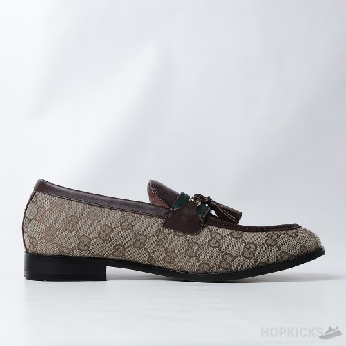 Gucci GG Web-stripe Tassel Loafers (Dot Perfect)