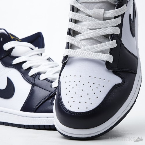 Air Jordan 1 Mid Shattered White Metallic Gold Obsidian (Premium Plus Batch)