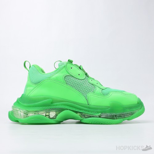 Bale*ciaga Triple S Neon Green Clear Sole (Dot Perfect)