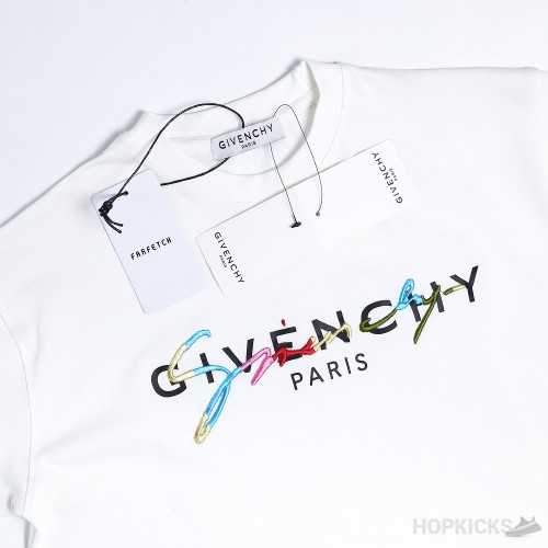 Givenchy Paris Embroidered Logo T-Shirt White