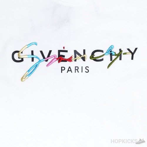 Givenchy Paris Embroidered Logo T-Shirt White