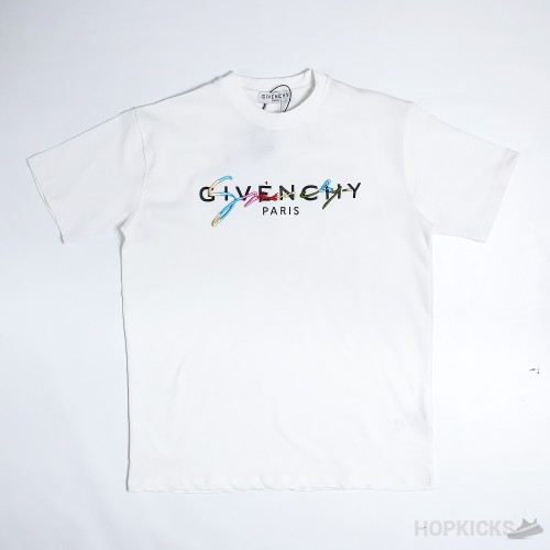 Givenchy Paris Embroidered Logo T-Shirt White