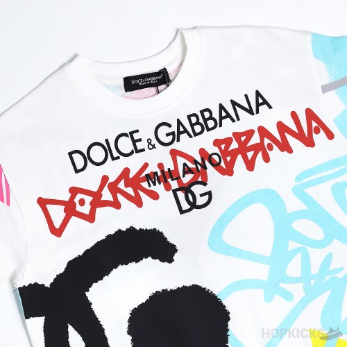 D&GG Spray-Paint Graffiti Print T-Shirt