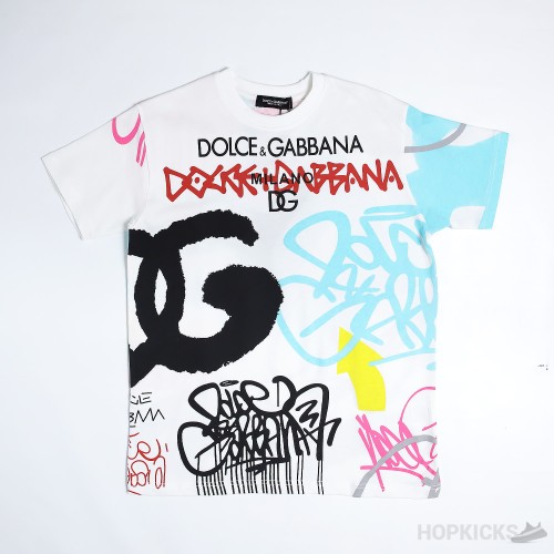 D&GG Spray-Paint Graffiti Print T-Shirt