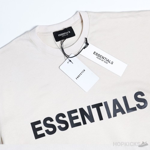 Essential Front Logo Beige T-Shirt