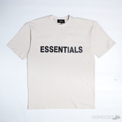 Essential Front Logo Beige T-Shirt