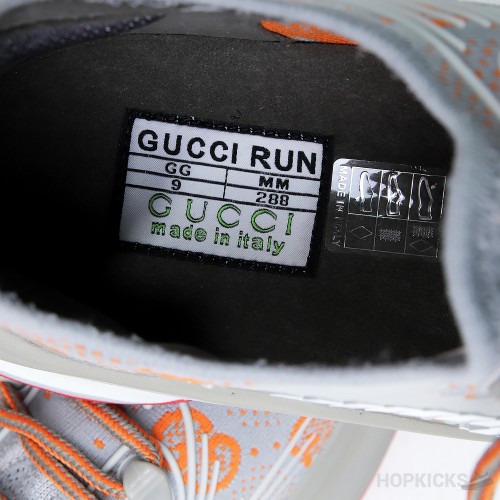 Gucci Run Sneakers - Grey Orange (Dot Perfect)