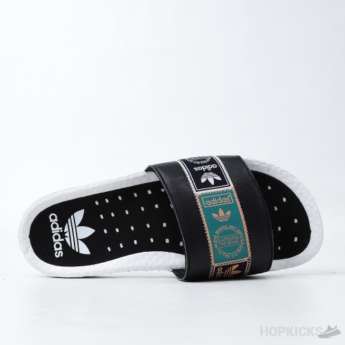 Adillete Boost Slide White Black Green (Premium)