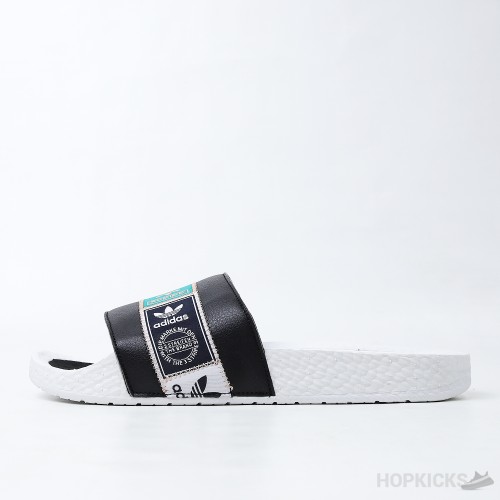 Adillete Boost Slide White Black Green (Premium)