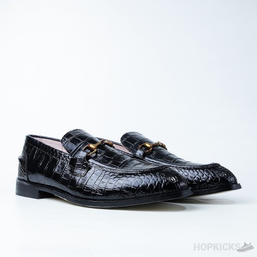 Men's Gucci Jordaan Crocodile Loafer Black (Dot Perfect)