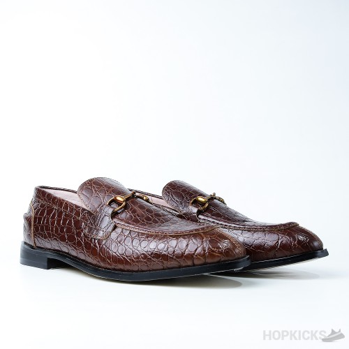 Gucci Jordaan Crocodile Loafer Brown (Dot Perfect)