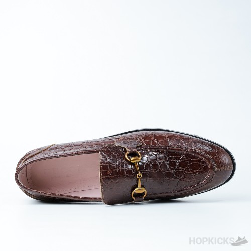 Gucci Jordaan Crocodile Loafer Brown (Dot Perfect)