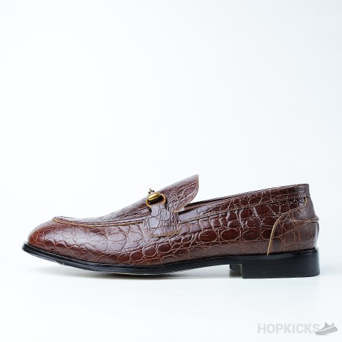 Gucci Jordaan Crocodile Loafer Brown (Dot Perfect)