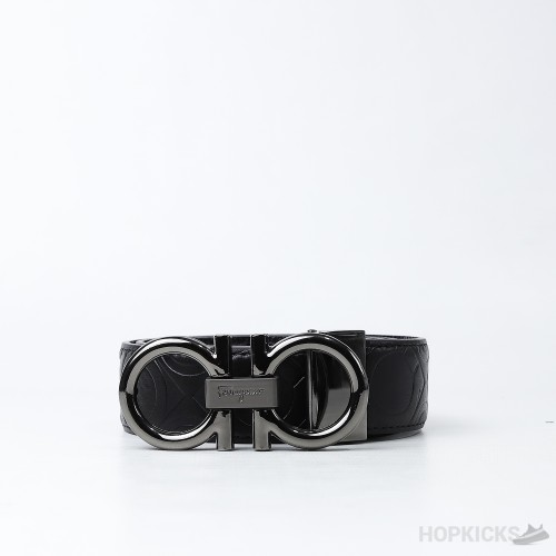 Ferragamo Ganici Black Buckle Belt