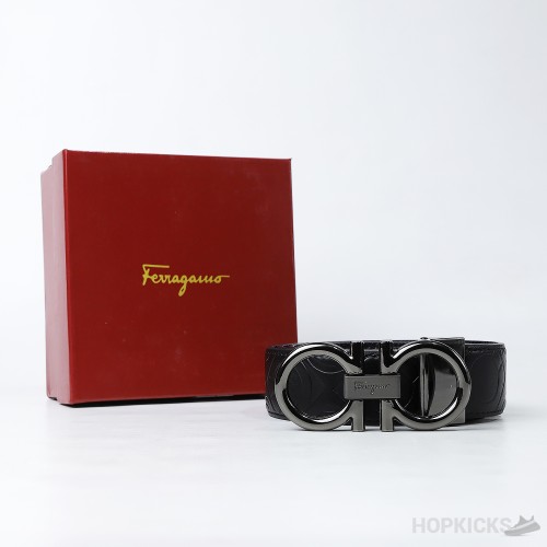 Ferragamo Ganici Black Buckle Belt